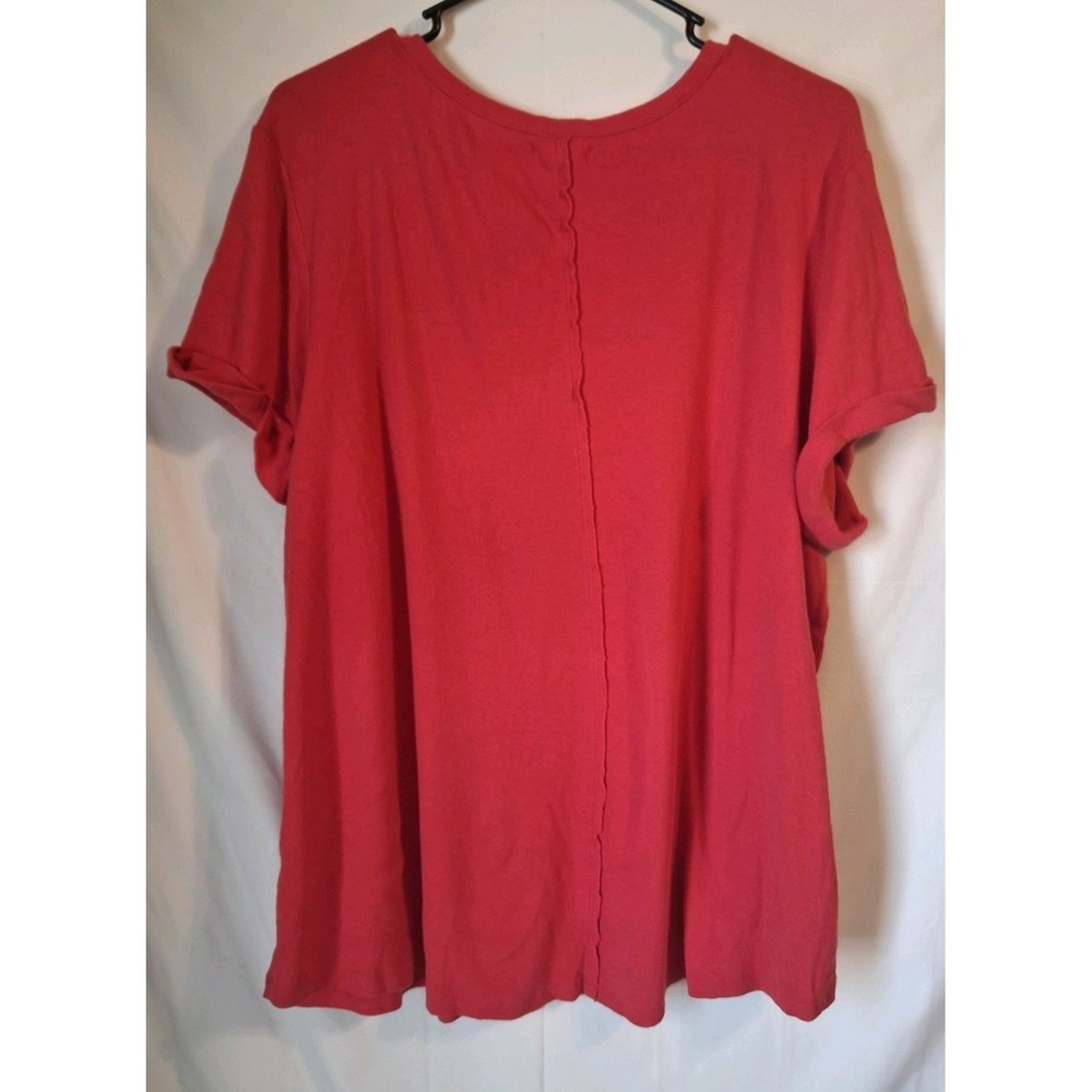 Maurices Henley Short Sleeve Red Womens Size 3x With Buttons - Picture 5 of 7